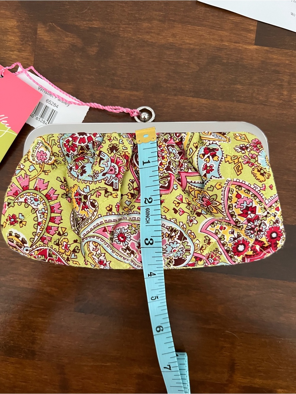 Vera Bradley Pistachio Paisley Silk Wristlet - Picture 4 of 8